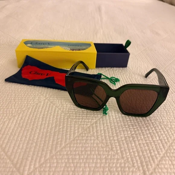 Clare V. Olive Sunglasses with Colorful Case - Picture 2 of 4